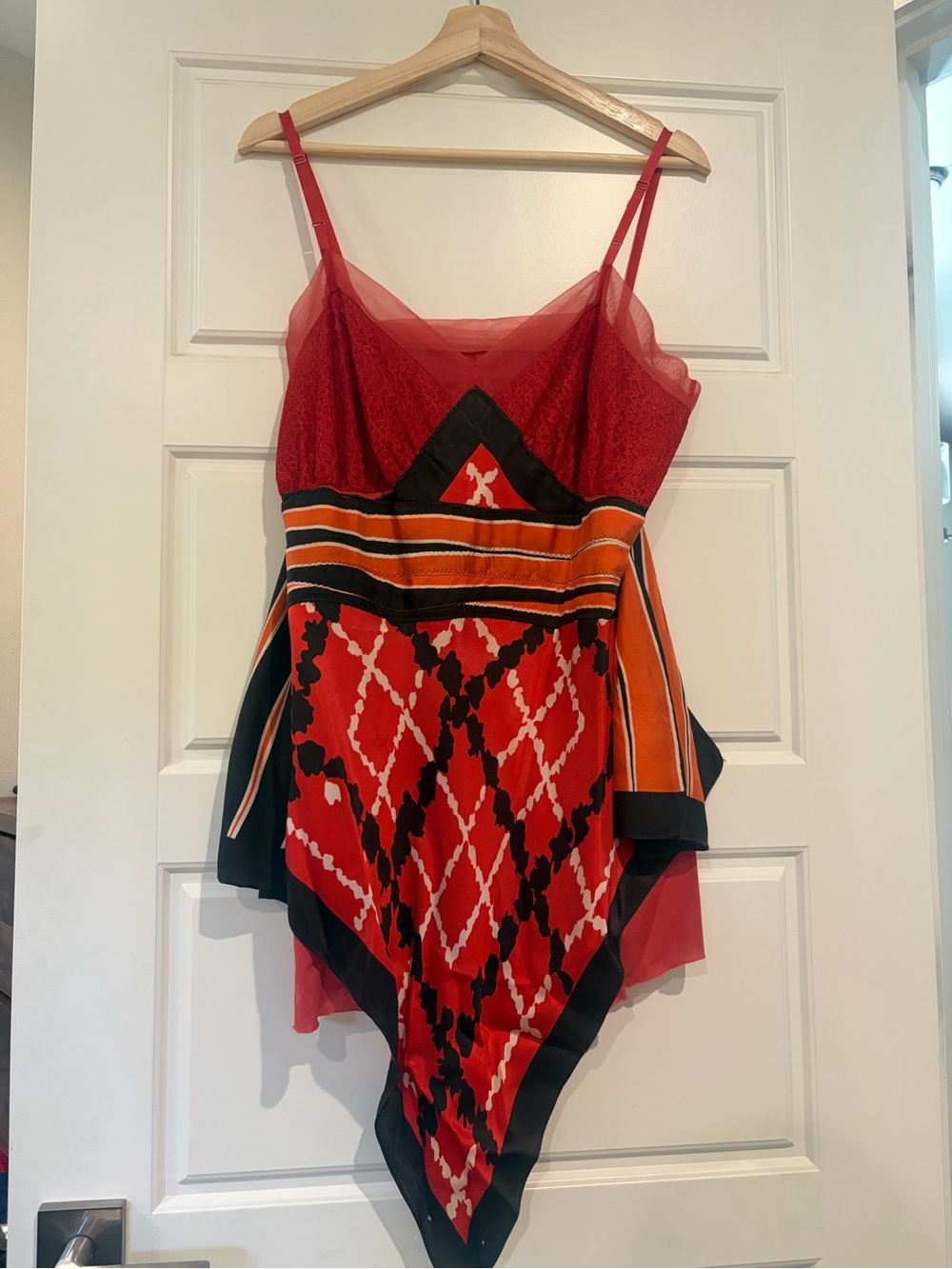 Givenchy Red and Orange Mixed-Print Camisole